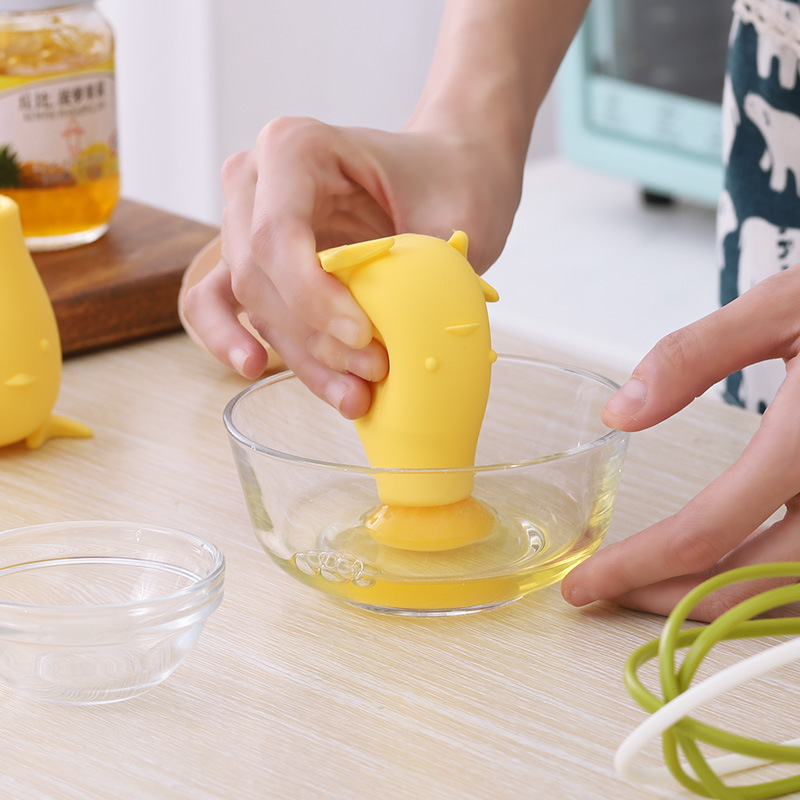 Egg yolk separator silicone cartoon egg cleaner