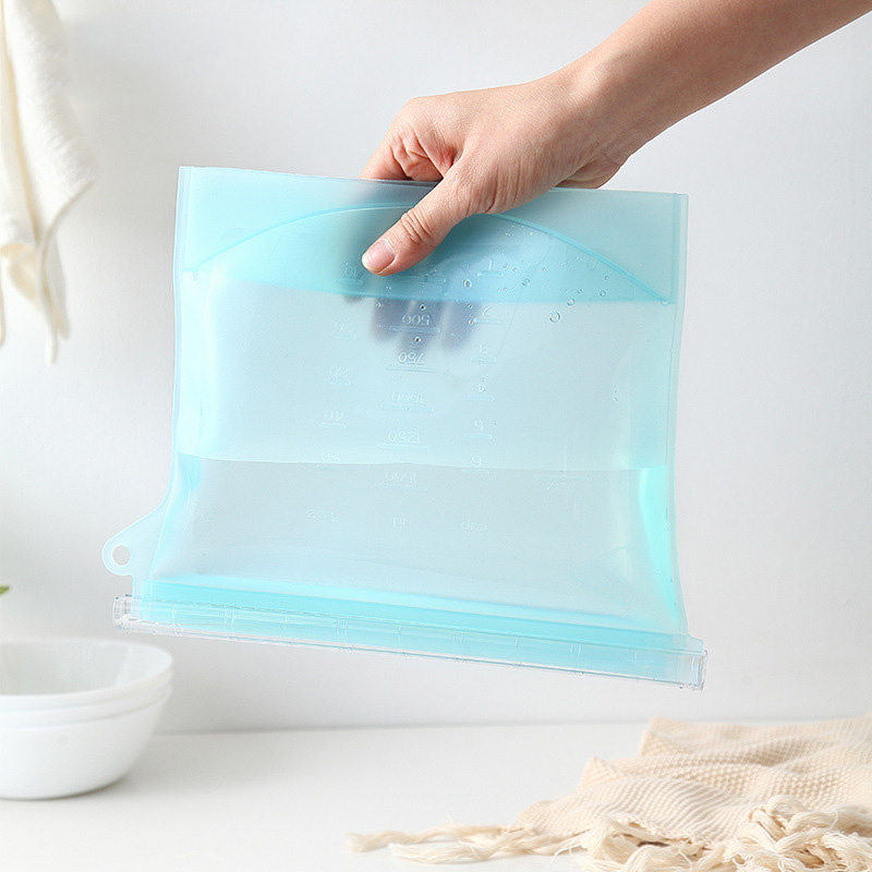 Silicone fresh-keeping bag, food packaging, self sealing bag